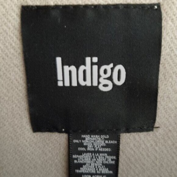 INDIGO / Soft Fleece Blanket Tassel Fringe Cream Light Beige Neutral - Picture 5 of 9